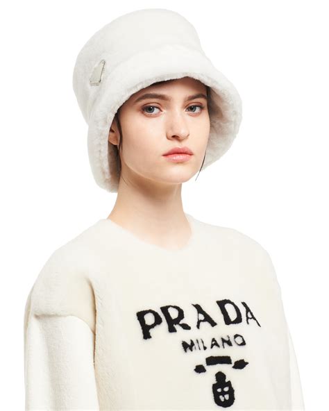 prada leather baseball cap|prada shearling bucket hat.